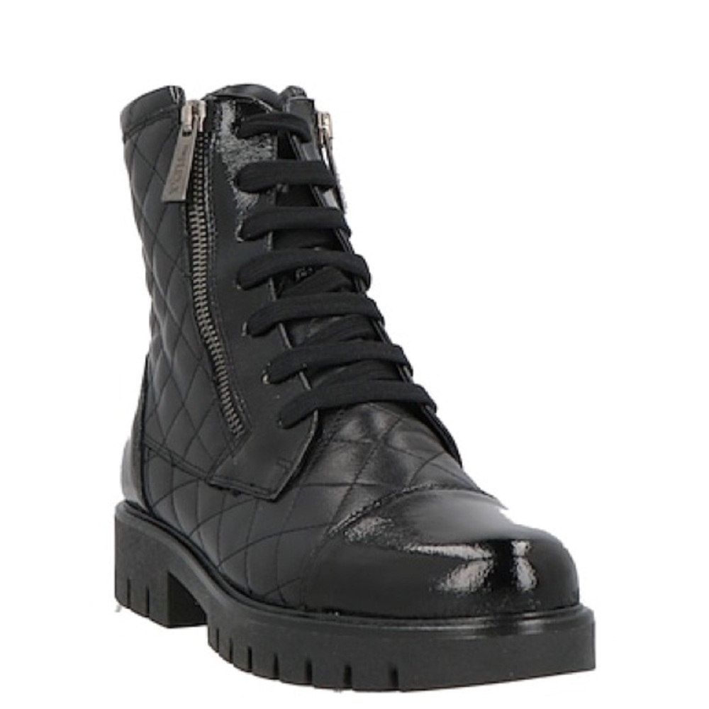 THE FLEXX Black Quilted Combat Boots - never worn!